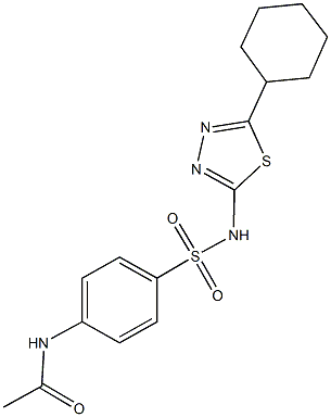 N-(4-{[(5-cyclohexyl-1,3,4-thiadiazol-2-yl)amino]sulfonyl}phenyl)acetamide 구조식 이미지