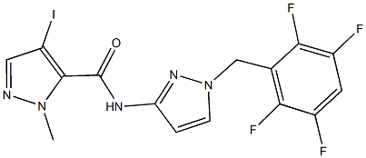 4-iodo-1-methyl-N-[1-(2,3,5,6-tetrafluorobenzyl)-1H-pyrazol-3-yl]-1H-pyrazole-5-carboxamide 구조식 이미지