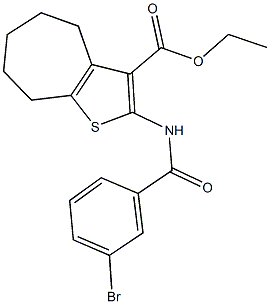 ethyl 2-[(3-bromobenzoyl)amino]-5,6,7,8-tetrahydro-4H-cyclohepta[b]thiophene-3-carboxylate Structure