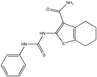 2-[(anilinocarbothioyl)amino]-4,5,6,7-tetrahydro-1-benzothiophene-3-carboxamide Structure