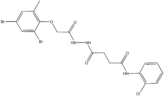 N-(2-chlorophenyl)-4-{2-[(2,4-dibromo-6-methylphenoxy)acetyl]hydrazino}-4-oxobutanamide 구조식 이미지