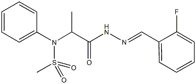 N-{2-[2-(2-fluorobenzylidene)hydrazino]-1-methyl-2-oxoethyl}-N-phenylmethanesulfonamide 구조식 이미지