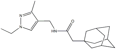 2-(1-adamantyl)-N-[(1-ethyl-3-methyl-1H-pyrazol-4-yl)methyl]acetamide 구조식 이미지