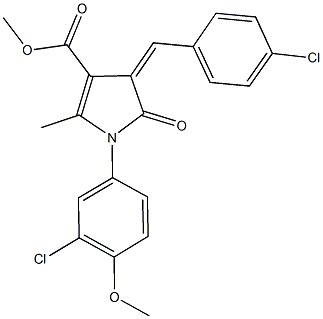 methyl 4-(4-chlorobenzylidene)-1-(3-chloro-4-methoxyphenyl)-2-methyl-5-oxo-4,5-dihydro-1H-pyrrole-3-carboxylate Structure