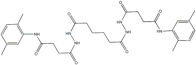 4-[2-(6-{2-[4-(2,5-dimethylanilino)-4-oxobutanoyl]hydrazino}-6-oxohexanoyl)hydrazino]-N-(2,5-dimethylphenyl)-4-oxobutanamide 구조식 이미지
