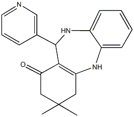 3,3-dimethyl-11-(3-pyridinyl)-2,3,4,5,10,11-hexahydro-1H-dibenzo[b,e][1,4]diazepin-1-one 구조식 이미지