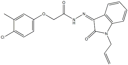 N'-(1-allyl-2-oxo-1,2-dihydro-3H-indol-3-ylidene)-2-(4-chloro-3-methylphenoxy)acetohydrazide 구조식 이미지