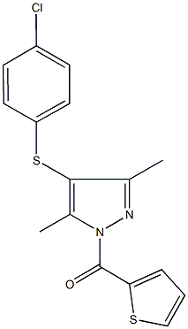 4-[(4-chlorophenyl)sulfanyl]-3,5-dimethyl-1-(2-thienylcarbonyl)-1H-pyrazole Structure