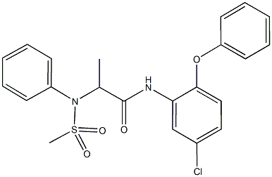 N-(5-chloro-2-phenoxyphenyl)-2-[(methylsulfonyl)anilino]propanamide 구조식 이미지