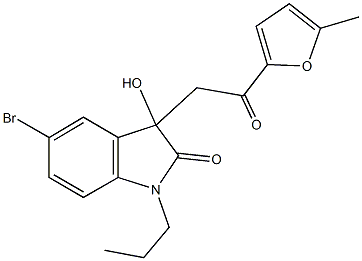 5-bromo-3-hydroxy-3-[2-(5-methyl-2-furyl)-2-oxoethyl]-1-propyl-1,3-dihydro-2H-indol-2-one 구조식 이미지