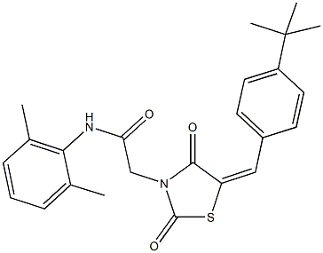 2-[5-(4-tert-butylbenzylidene)-2,4-dioxo-1,3-thiazolidin-3-yl]-N-(2,6-dimethylphenyl)acetamide 구조식 이미지