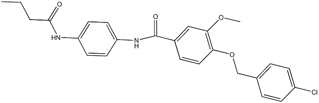 N-[4-(butyrylamino)phenyl]-4-[(4-chlorobenzyl)oxy]-3-methoxybenzamide 구조식 이미지