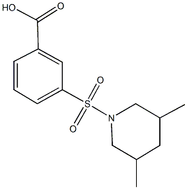 3-[(3,5-dimethyl-1-piperidinyl)sulfonyl]benzoic acid Structure