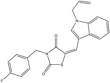 5-[(1-allyl-1H-indol-3-yl)methylene]-3-(4-fluorobenzyl)-1,3-thiazolidine-2,4-dione Structure