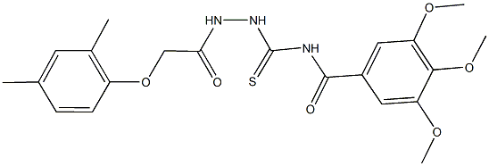 N-({2-[(2,4-dimethylphenoxy)acetyl]hydrazino}carbothioyl)-3,4,5-trimethoxybenzamide 구조식 이미지