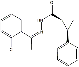 N'-[1-(2-chlorophenyl)ethylidene]-2-phenylcyclopropanecarbohydrazide 구조식 이미지