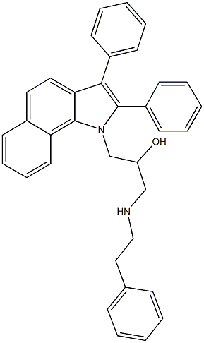 1-(2,3-diphenyl-1H-benzo[g]indol-1-yl)-3-[(2-phenylethyl)amino]-2-propanol Structure