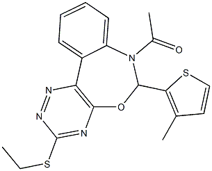 7-acetyl-6-(3-methyl-2-thienyl)-6,7-dihydro[1,2,4]triazino[5,6-d][3,1]benzoxazepin-3-yl ethyl sulfide Structure