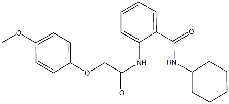 N-cyclohexyl-2-{[(4-methoxyphenoxy)acetyl]amino}benzamide 구조식 이미지