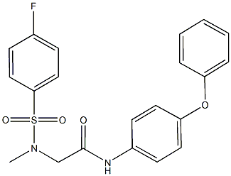 2-[[(4-fluorophenyl)sulfonyl](methyl)amino]-N-(4-phenoxyphenyl)acetamide 구조식 이미지