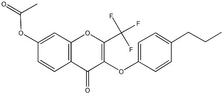 4-oxo-3-[(4-propylphenyl)oxy]-2-(trifluoromethyl)-4H-chromen-7-yl acetate 구조식 이미지