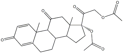 17-(acetyloxy)-3,11,20-trioxopregna-1,4-dien-21-yl acetate 구조식 이미지