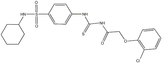 4-[({[(2-chlorophenoxy)acetyl]amino}carbothioyl)amino]-N-cyclohexylbenzenesulfonamide Structure