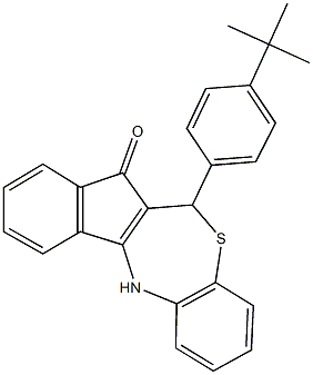 6-(4-tert-butylphenyl)-6,12-dihydro-7H-indeno[2,1-c][1,5]benzothiazepin-7-one 구조식 이미지