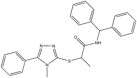 N-benzhydryl-2-[(4-methyl-5-phenyl-4H-1,2,4-triazol-3-yl)sulfanyl]propanamide 구조식 이미지