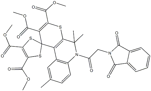 tetramethyl 6'-[(1,3-dioxo-1,3-dihydro-2H-isoindol-2-yl)acetyl]-5',5',9'-trimethyl-5',6'-dihydrospiro(1,3-dithiole-2,1'-[1'H]-thiopyrano[2,3-c]quinoline)-2',3',4,5-tetracarboxylate 구조식 이미지