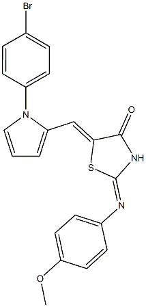 5-{[1-(4-bromophenyl)-1H-pyrrol-2-yl]methylene}-2-[(4-methoxyphenyl)imino]-1,3-thiazolidin-4-one Structure