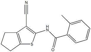 N-(3-cyano-5,6-dihydro-4H-cyclopenta[b]thien-2-yl)-2-methylbenzamide 구조식 이미지