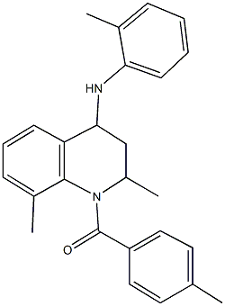 2,8-dimethyl-1-(4-methylbenzoyl)-N-(2-methylphenyl)-1,2,3,4-tetrahydro-4-quinolinamine 구조식 이미지