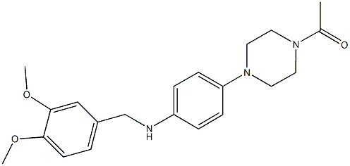 4-(4-acetyl-1-piperazinyl)-N-(3,4-dimethoxybenzyl)aniline Structure
