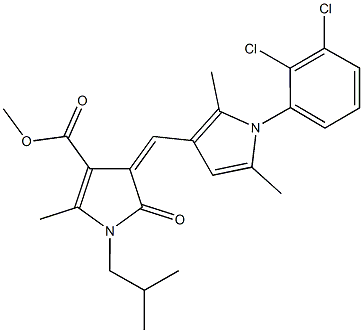 methyl 4-{[1-(2,3-dichlorophenyl)-2,5-dimethyl-1H-pyrrol-3-yl]methylene}-1-isobutyl-2-methyl-5-oxo-4,5-dihydro-1H-pyrrole-3-carboxylate 구조식 이미지