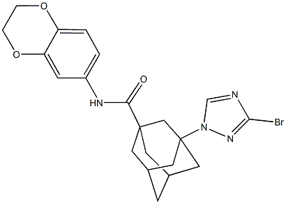 3-(3-bromo-1H-1,2,4-triazol-1-yl)-N-(2,3-dihydro-1,4-benzodioxin-6-yl)-1-adamantanecarboxamide Structure