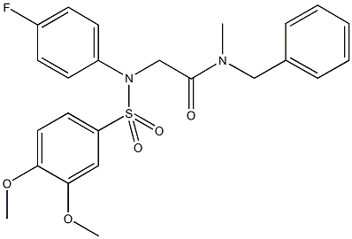 N-benzyl-2-{[(3,4-dimethoxyphenyl)sulfonyl]-4-fluoroanilino}-N-methylacetamide Structure