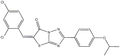 5-(2,4-dichlorobenzylidene)-2-(4-isopropoxyphenyl)[1,3]thiazolo[3,2-b][1,2,4]triazol-6(5H)-one 구조식 이미지