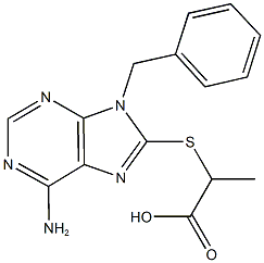 2-[(6-amino-9-benzyl-9H-purin-8-yl)sulfanyl]propanoic acid Structure