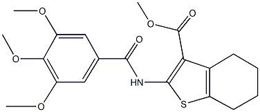 methyl 2-[(3,4,5-trimethoxybenzoyl)amino]-4,5,6,7-tetrahydro-1-benzothiophene-3-carboxylate 구조식 이미지