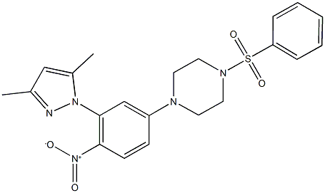 1-{3-(3,5-dimethyl-1H-pyrazol-1-yl)-4-nitrophenyl}-4-(phenylsulfonyl)piperazine Structure