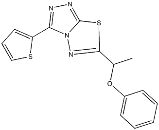 phenyl 1-[3-(2-thienyl)[1,2,4]triazolo[3,4-b][1,3,4]thiadiazol-6-yl]ethyl ether Structure