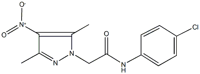 N-(4-chlorophenyl)-2-{4-nitro-3,5-dimethyl-1H-pyrazol-1-yl}acetamide 구조식 이미지