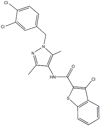 3-chloro-N-[1-(3,4-dichlorobenzyl)-3,5-dimethyl-1H-pyrazol-4-yl]-1-benzothiophene-2-carboxamide Structure