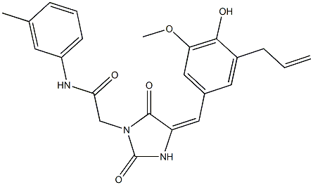 2-[4-(3-allyl-4-hydroxy-5-methoxybenzylidene)-2,5-dioxo-1-imidazolidinyl]-N-(3-methylphenyl)acetamide 구조식 이미지