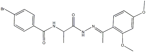 4-bromo-N-(2-{2-[1-(2,4-dimethoxyphenyl)ethylidene]hydrazino}-1-methyl-2-oxoethyl)benzamide Structure