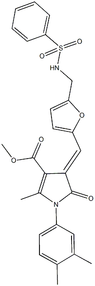 methyl 1-(3,4-dimethylphenyl)-2-methyl-5-oxo-4-[(5-{[(phenylsulfonyl)amino]methyl}-2-furyl)methylene]-4,5-dihydro-1H-pyrrole-3-carboxylate Structure