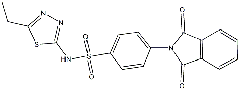 4-(1,3-dioxo-1,3-dihydro-2H-isoindol-2-yl)-N-(5-ethyl-1,3,4-thiadiazol-2-yl)benzenesulfonamide 구조식 이미지