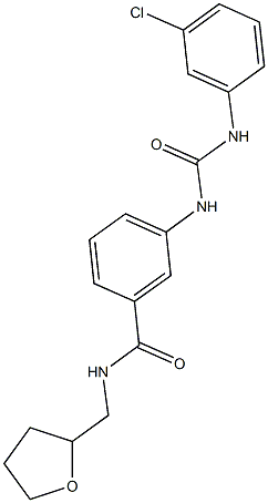 3-{[(3-chloroanilino)carbonyl]amino}-N-(tetrahydro-2-furanylmethyl)benzamide 구조식 이미지