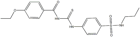 4-({[(4-ethoxybenzoyl)amino]carbothioyl}amino)-N-propylbenzenesulfonamide 구조식 이미지